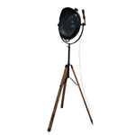 Cinema Spotlight Industrial Style Wood and Metal Tripod Floor Lamp