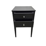 John Lewis Contemporary Black Wood Two-Drawer Nightstand