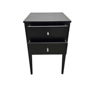 John Lewis Contemporary Black Wood Two-Drawer Nightstand