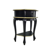 Elegant French Provincial Black & Gold Kidney Side Table