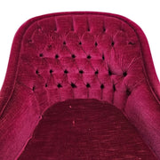 Napoleon III Style Tufted Plum Velvet Toad Armchair