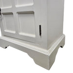 Rustic Farmhouse White Wooden Bedside Nightstand Cabinet