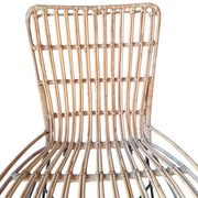 Boho-Chic Rattan Accent Chair with Slender Metal Legs