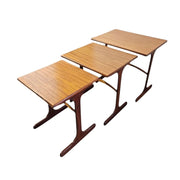 Vintage 1960s Inspired Sculptural Wooden Nesting Tables