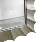 Contemporary Scalloped Champagne Silver Square Wall Mirror