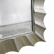 Contemporary Scalloped Champagne Silver Square Wall Mirror