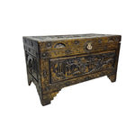 Stately Chinese Hand Carved Camphor Wood Storage Trunk