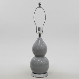 Elegant Double-Gourd Ceramic Table Lamp in Slate Gray