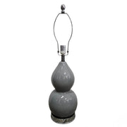 Elegant Double-Gourd Ceramic Table Lamp in Slate Gray