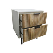 West Elm Fluted Wood Two-Drawer Nightstand