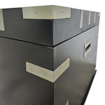 Upcycled Matte Black Campaign Storage Trunk Coffee Table