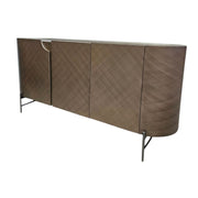 Artisan Textured Champagne Bronze Sideboard with Curved Edges