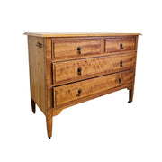 Timeless Honey-Toned Tiger Maple Chest of Drawers