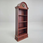 Vintage Arch-Top Mahogany Bookshelf with Single Drawer
