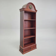 Vintage Arch-Top Mahogany Bookshelf with Single Drawer