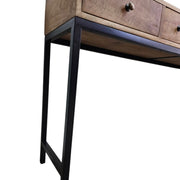 Contemporary Industrial Three-Drawer Wooden Console Table