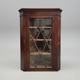 George III Style Mahogany Astragal Glazed Corner Cabinet