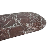 ROSSO LEVANTO Luxury Dark Reddish Brown Marble Oval Coffee Table