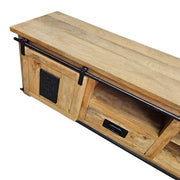 Factory Chic Reclaimed Style Mango Wood Barn Door TV Unit