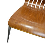Lucca Contemporary Zebrano Veneer Slatted Dining Side Chair