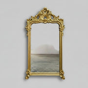 Ornate Rococo Style Gilded Arch Top Wall Mirror