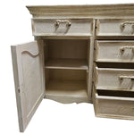 Provincial Charm Hand-Distressed Cream Sideboard Cabinet