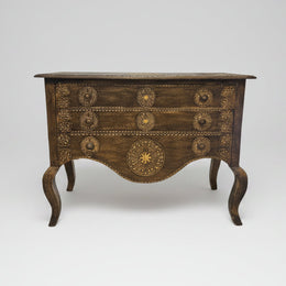 THE One Indian Baroque Brass Work Chest of Drawers Dresser