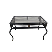 Classical Wrought Iron Glass Top Coffee Table