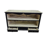 Lucky Furniture Industrial Black Distressed Wooden TV Media Unit