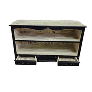 Lucky Furniture Industrial Black Distressed Wooden TV Media Unit
