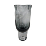 Murano Inspired Smokey Grey Hand Blown Glass Vase
