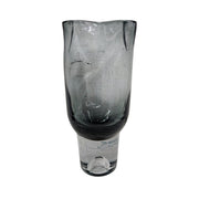 Murano Inspired Smokey Grey Hand Blown Glass Vase