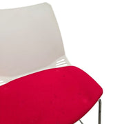Alba Race Contemporary Red and White High Bar Stool