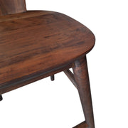 Handcrafted Solid Wood Stool with Sculpted Back