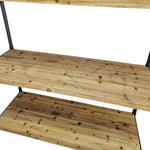 Rugged Industrial Iron Pipe Wood Bookshelf