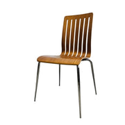 Lucca Contemporary Zebrano Veneer Slatted Dining Side Chair