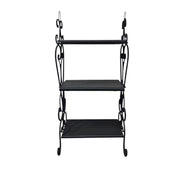 Wrought Iron Three-Tier Scrollwork Display Shelf