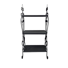 Wrought Iron Three-Tier Scrollwork Display Shelf