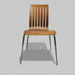 Lucca Contemporary Zebrano Veneer Slatted Dining Side Chair