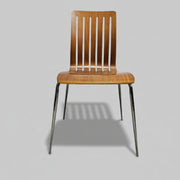 Lucca Contemporary Zebrano Veneer Slatted Dining Side Chair