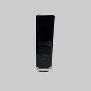Modern Opaque Black Glass Rectangular Column Vase