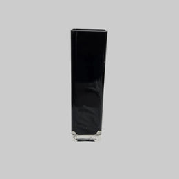 Modern Opaque Black Glass Rectangular Column Vase