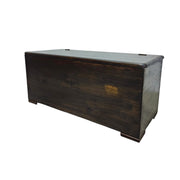 Rustic Dark Wood Storage Chest and Blanket Box
