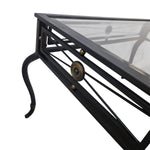 Classical Wrought Iron Glass Top Coffee Table