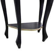 Elegant French Provincial Black & Gold Kidney Side Table