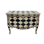 Bold Harlequin Monochrome Baroque Style Chest of Drawers