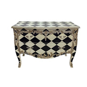Bold Harlequin Monochrome Baroque Style Chest of Drawers