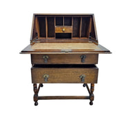 Vintage Charm Oak Bureau Slant-Front Writing Desk
