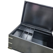 Upcycled Matte Black Campaign Storage Trunk Coffee Table