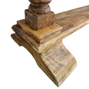 Rustic Solid Wood Trestle Console Table with Turned Legs